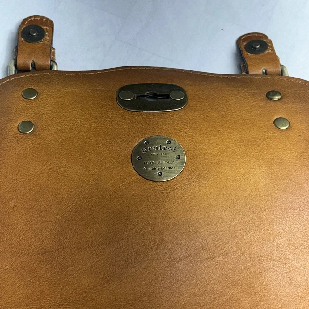 Italian Leather Mini Backpack in‎ Vintage Cognac Quiet Luxury Made in Italy